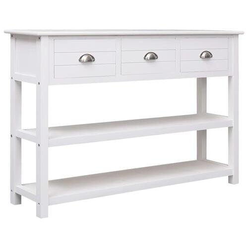Konsolbord 115x30x76 cm træ hvid