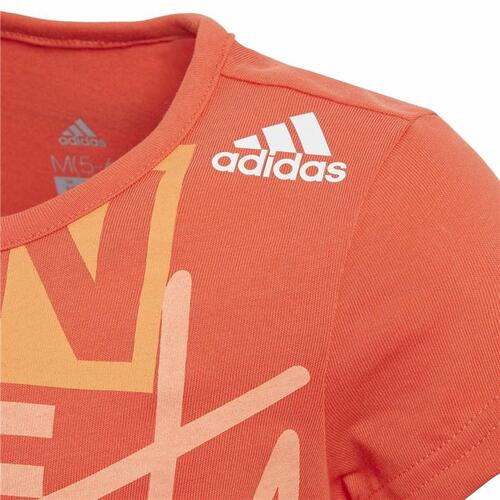 Børne Kortærmet T-shirt Adidas Graphic Tee Orange 5-6 år