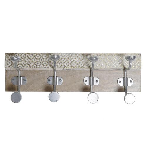 Knagerække til væggen 46 x 15 x 10 cm Metal Vintage Mangotræ Afklædt