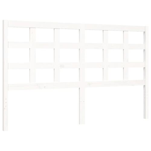Sengeramme med sengegavl 160x200 cm massivt træ hvid