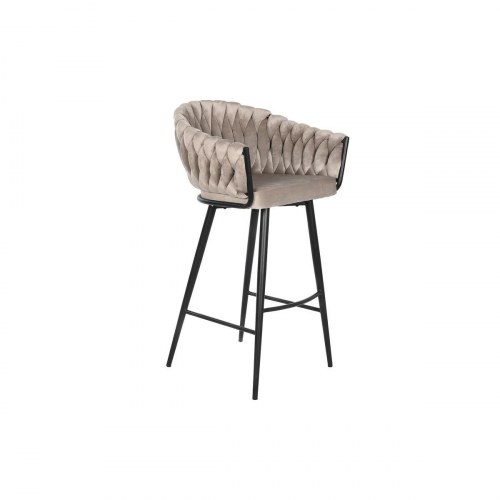 Barstol i metal og polyester - sort/beige 61 × 52 × 101 cm