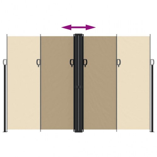 Sidemarkise 220x1000 cm sammenrullelig beige