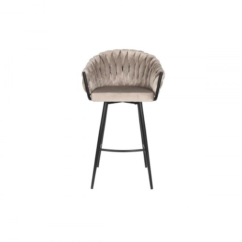 Barstol i metal og polyester - sort/beige 61 × 52 × 101 cm