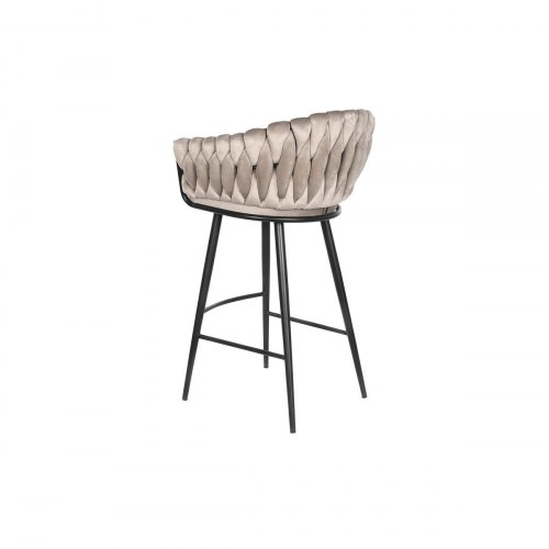 Barstol i metal og polyester - sort/beige 61 × 52 × 101 cm