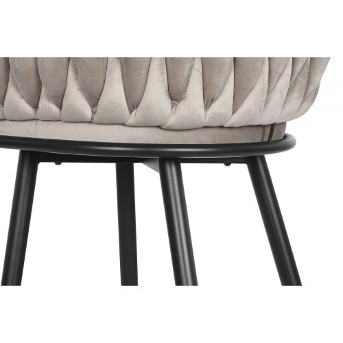 Barstol i metal og polyester - sort/beige 61 × 52 × 101 cm