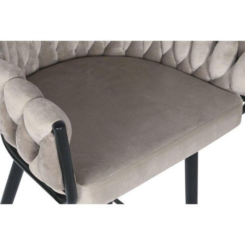 Barstol i metal og polyester - sort/beige 61 × 52 × 101 cm