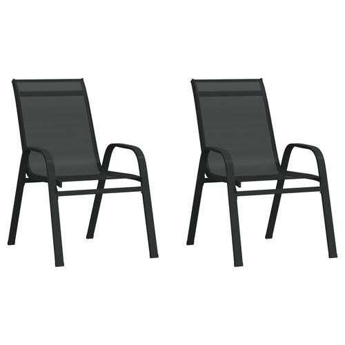 Stabelbare havestole 2 stk. textilene sort