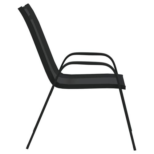 Stabelbare havestole 2 stk. textilene sort