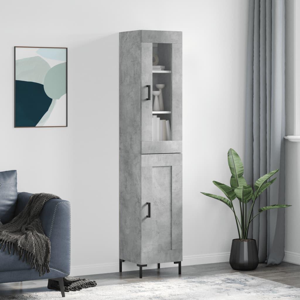 Skab 34,5x34x180 cm konstrueret træ betongrå