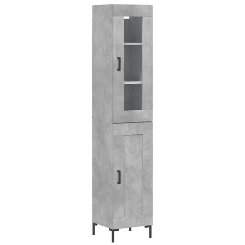 Skab 34,5x34x180 cm konstrueret træ betongrå