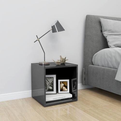 Tv-bord 37x35x37 cm konstrueret træ grå højglans