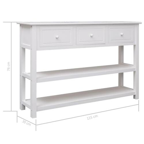 Konsolbord 115x30x76 cm træ hvid