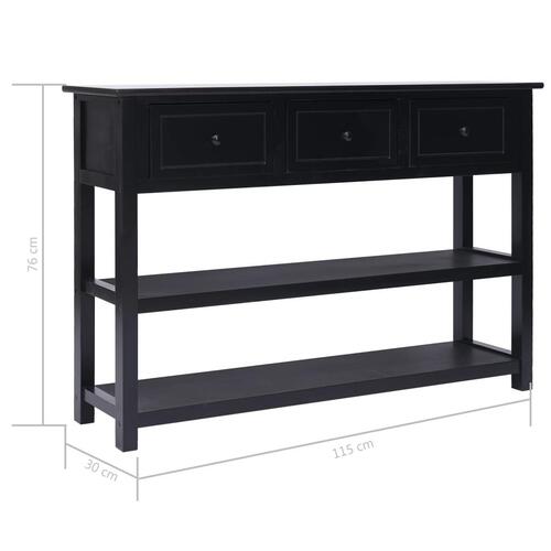 Konsolbord 115x30x76 cm træ sort