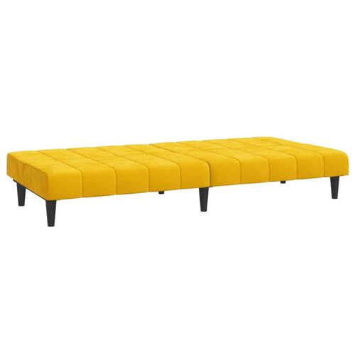 2-personers sovesofa fløjl gul