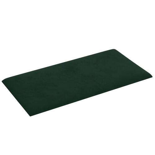 Vægpaneler 12 stk. 60x30 cm 2,16 m² fløjl mørkegrøn