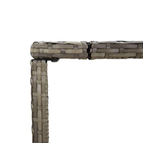 Barbord med glasplade 110x70x110 cm polyrattan grå