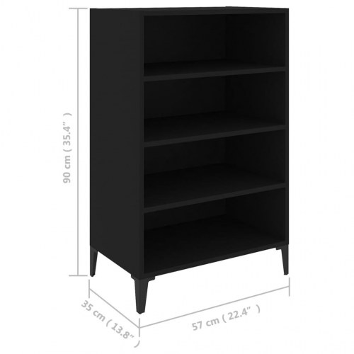 Skænk 57x35x90 cm konstrueret træ sort
