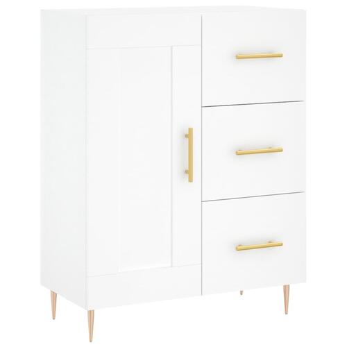 Højskab 69,5x34x180 cm konstrueret træ hvid