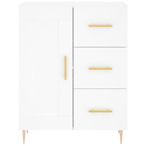 Højskab 69,5x34x180 cm konstrueret træ hvid