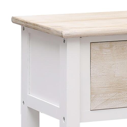 Konsolbord 115x30x76 cm træ naturfarvet og hvid
