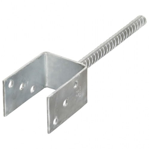 Hegnspløkker 6 stk. - 7×6×30 cm varmgalvaniseret stål, sølvfarvet