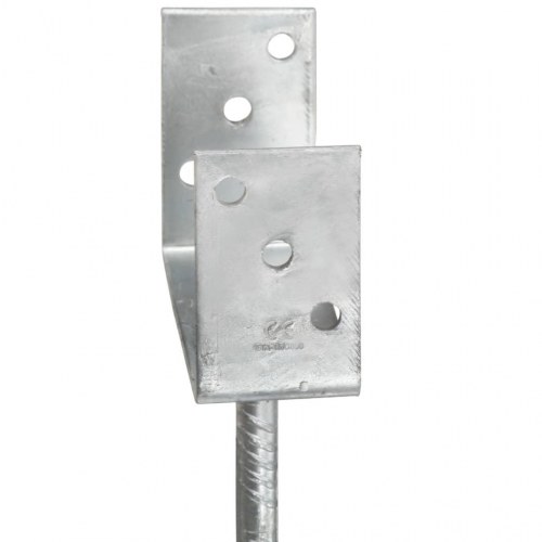Hegnspløkker 6 stk. - 7×6×30 cm varmgalvaniseret stål, sølvfarvet