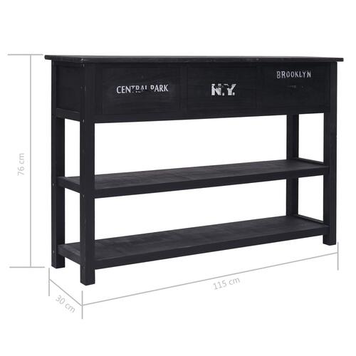 Konsolbord 115x30x76 cm træ sort
