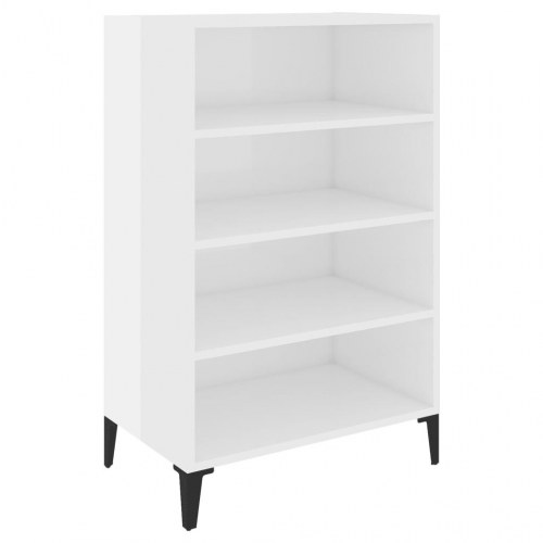 Skænk 57x35x90 cm konstrueret træ hvid højglans