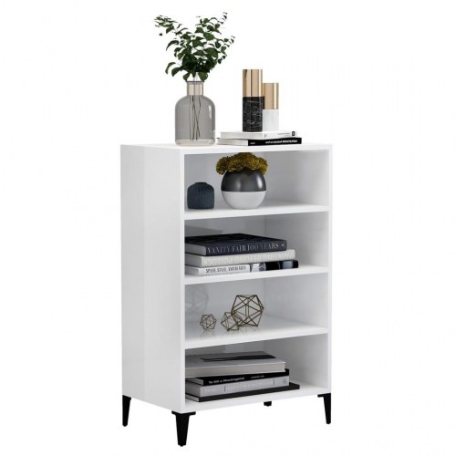 Skænk 57x35x90 cm konstrueret træ hvid højglans