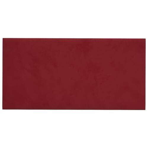 Vægpaneler 12 stk. 60x30 cm 2,16 m² fløjl vinrød