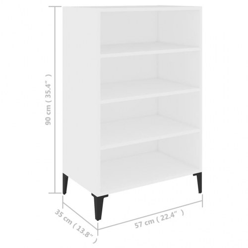 Skænk 57x35x90 cm konstrueret træ hvid højglans