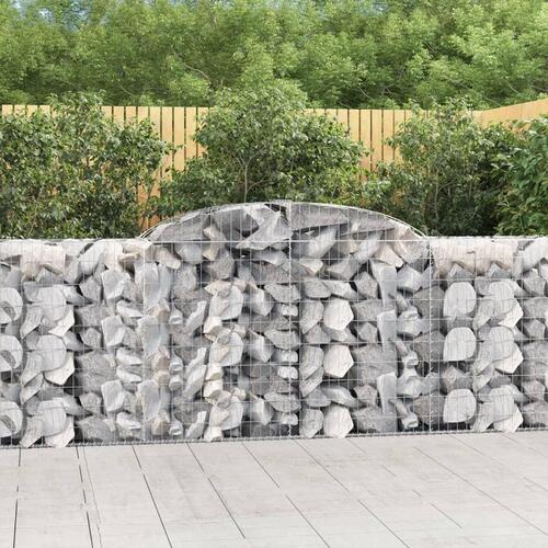 Buede gabionkurve 8 stk. 300x50x100/120 cm galvaniseret jern