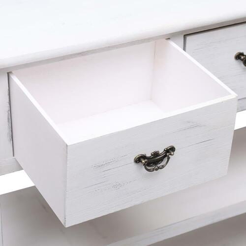 Konsolbord 115x30x76 cm træ antik hvid
