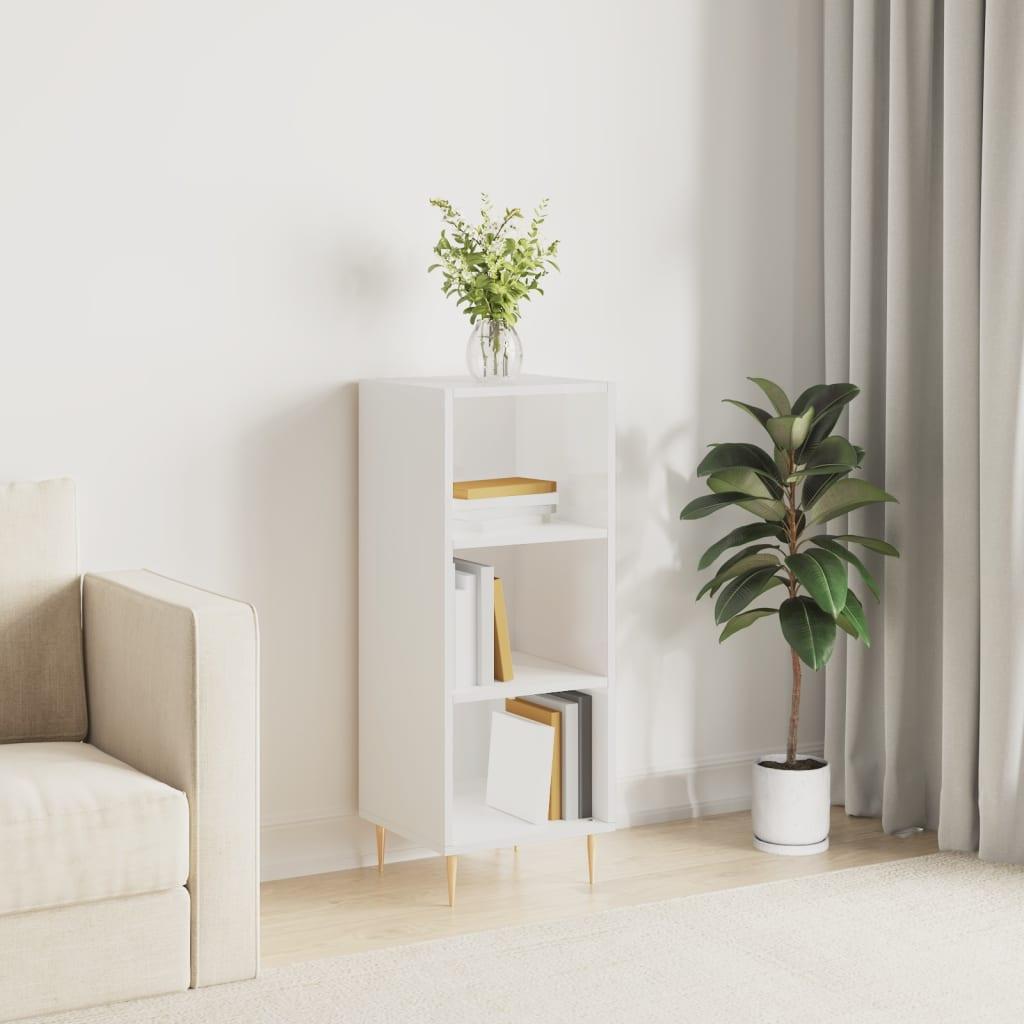 Skænk 34,5x32,5x90 cm konstrueret træ hvid højglans