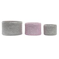 Kurvesæt Grå Pink polypropylen 27 x 27 x 17 cm