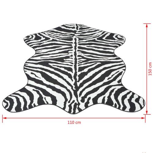 Tæppe i facon 110 x 150 cm zebraprint