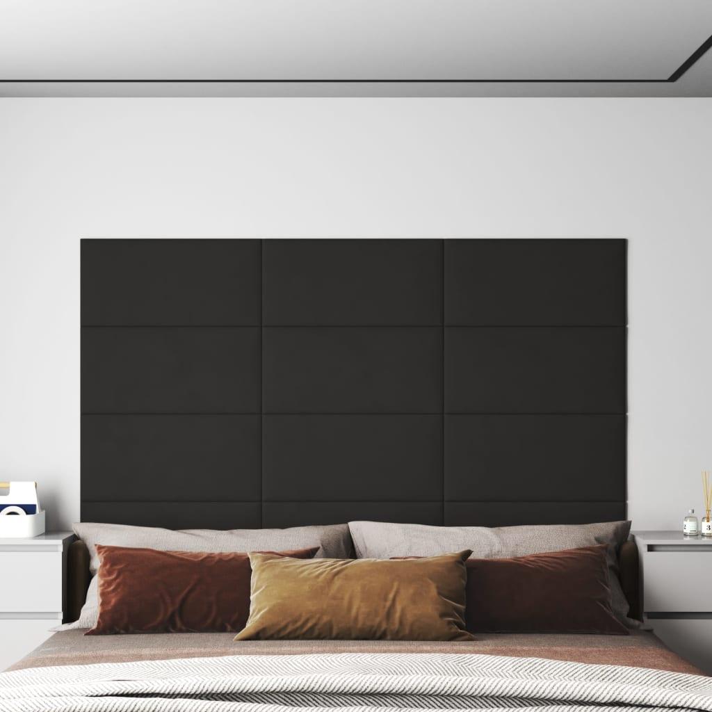 Vægpaneler 12 stk. 60x30 cm 2,16 m² fløjl sort