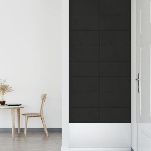 Vægpaneler 12 stk. 60x30 cm 2,16 m² fløjl sort