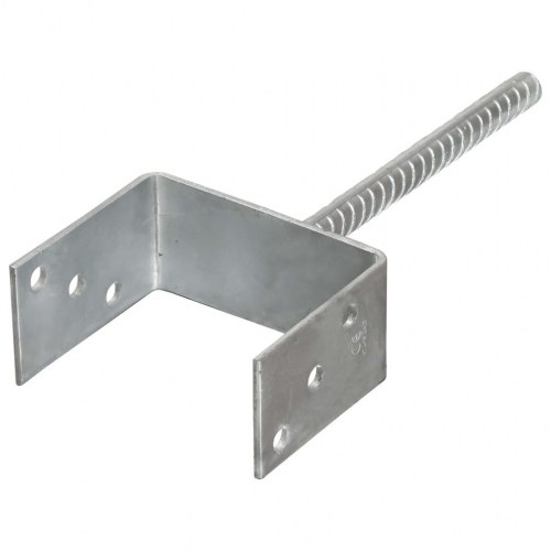 Hegnspløkker 6 stk. - 12 × 6 × 30 cm, galvaniseret stål, sølvfarvet