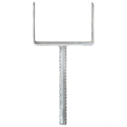 Hegnspløkker 6 stk. - 12 × 6 × 30 cm, galvaniseret stål, sølvfarvet