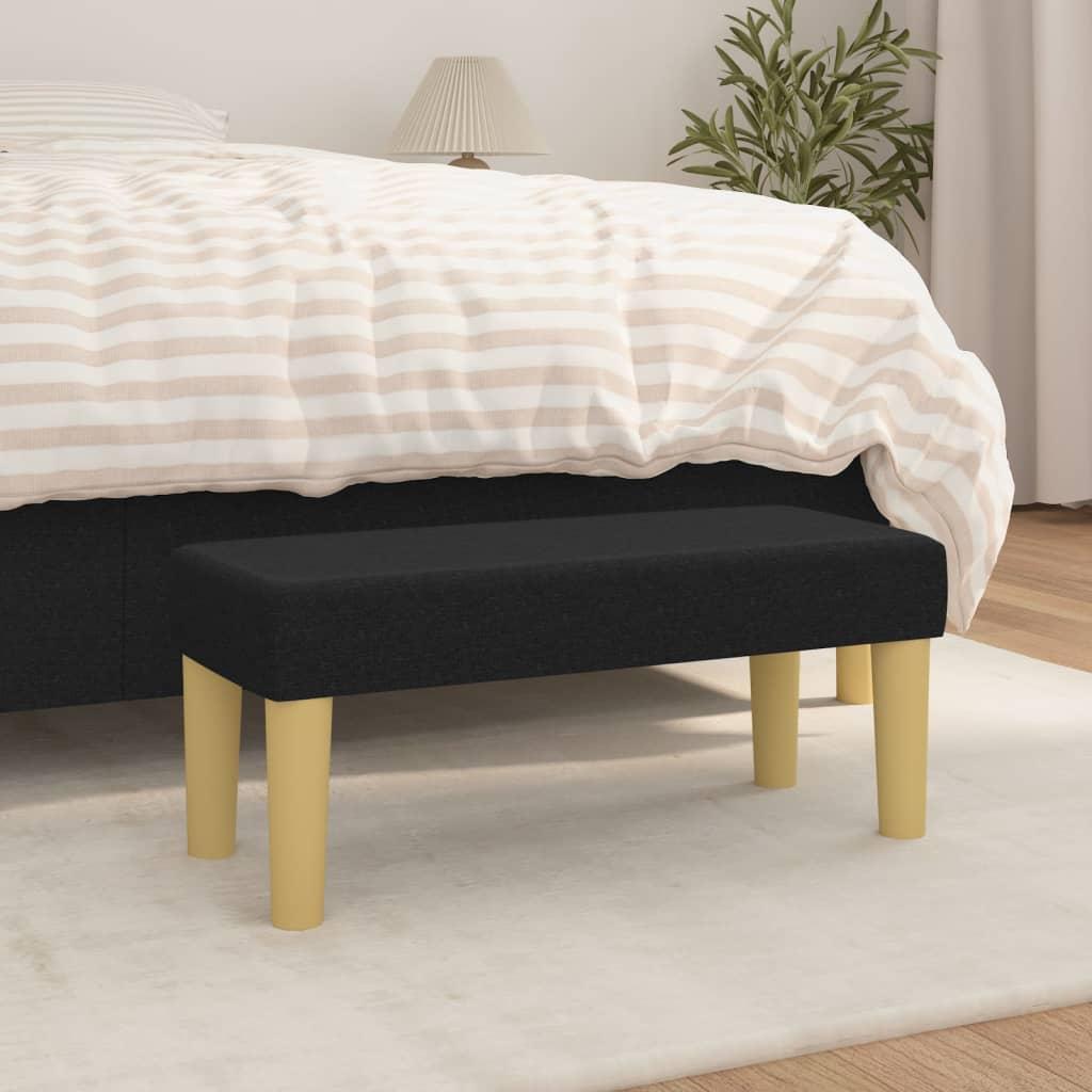 Bænk 70x30x30 cm stof sort