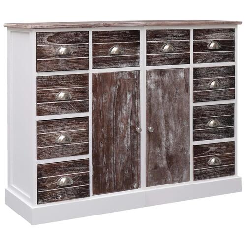 Skænk med 10 skuffer 113x30x79 cm træ brun