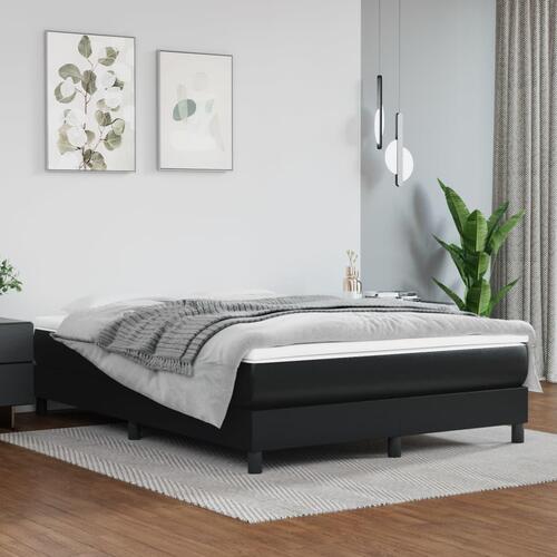 Kontinentalseng med madras 140x190 cm kunstlæder sort