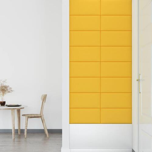 Vægpaneler 12 stk. 60x30 cm 2,16 m² fløjl gul