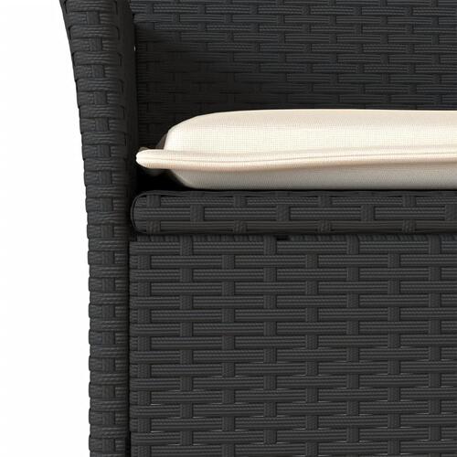 Havestole med hynder 2 stk. polyrattan sort
