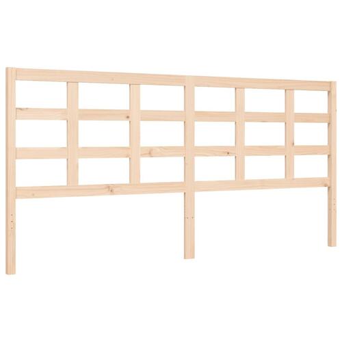 Sengeramme med sengegavl 200x200 cm massivt træ