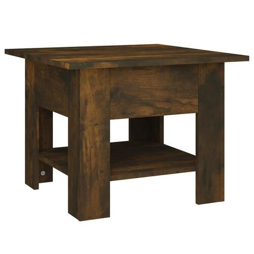 Sofabord 55x55x42 cm konstrueret træ røget egetræsfarve