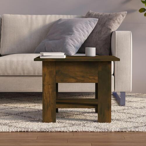 Sofabord 55x55x42 cm konstrueret træ røget egetræsfarve