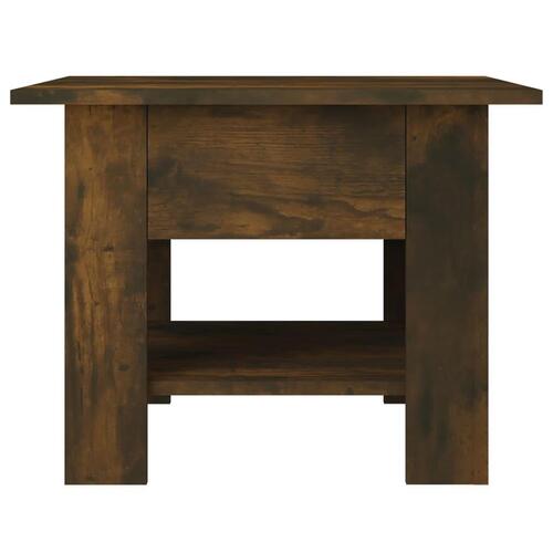 Sofabord 55x55x42 cm konstrueret træ røget egetræsfarve