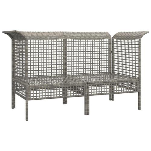 Hjørnemoduler til havesofa 2 stk. med hynder polyrattan grå